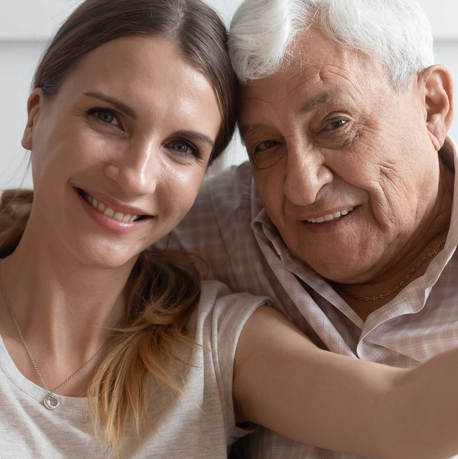 elderly father with daughter